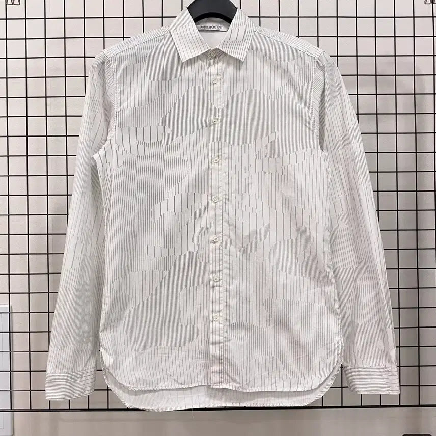 [BUNJANG] Neil Barrett Camouflage Pinstripe Shirt / <M> 닐바렛 카모플라주 패턴 핀스트라이프 셔츠