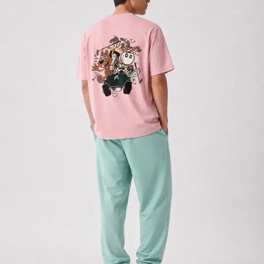 [BUNJANG] Malbon Golf Short Sleeve T-Shirt Pink / 말본 골프 반팔 티셔츠 (연핑크) 판매  사이즈 (M/L/XL)