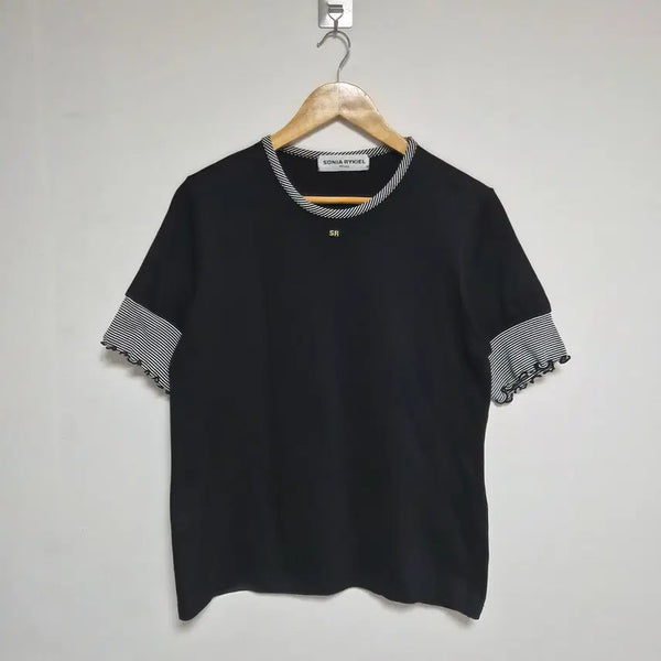 [BUNJANG] Sonia Rykiel Ruffled Short Sleeve T-Shirt - M / 소니아리키엘SoniaRykiel 프릴 반팔 티셔츠 M T-225