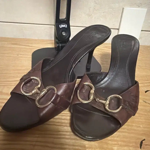 [BUNJANG] Gucci Brown Leather Horsebit Slippers / 구찌 슬리퍼(정품)