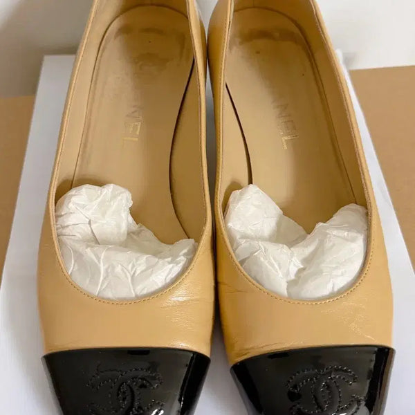 [BUNJANG] Chanel Ballerina Flats with Heel Size 37.5 / 샤넬 발레리나 플랫 37(1/2)