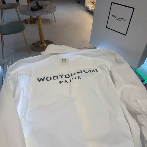 [BUNJANG] Wooyoungmi White Logo Shirt Size 34 / [정품/34size] 우영미 백로고 셔츠
