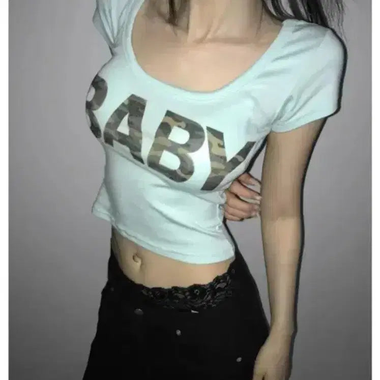 [BUNJANG] Theairtown Camo Baby T-shirt Mint / 디에어타운 카모 베이비 반팔 민트 baby 에이블리 무신사 meego