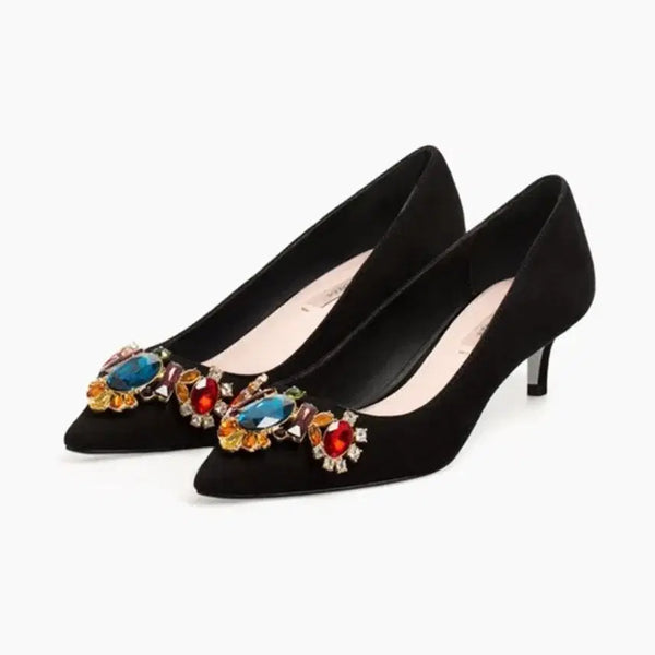 [BUNJANG] Uterqüe Jeweled Heels Size 37 / 우테르케 보석 구두 37