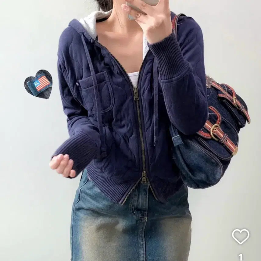 [BUNJANG] Polo Quilting Hooded Zip-Up Jacket / 폴로 퀼팅 후드집업 자켓