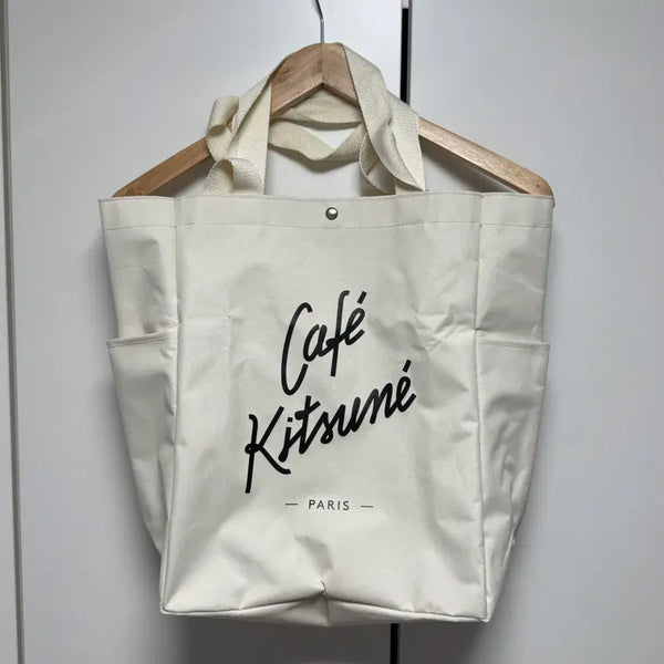 [BUNJANG] Maison Kitsuné Café Kitsuné 2-Way Tote Bag White / 카페 키츠네 투웨이 토트백 화이트 메종 키츠네 쇼퍼백 가방
