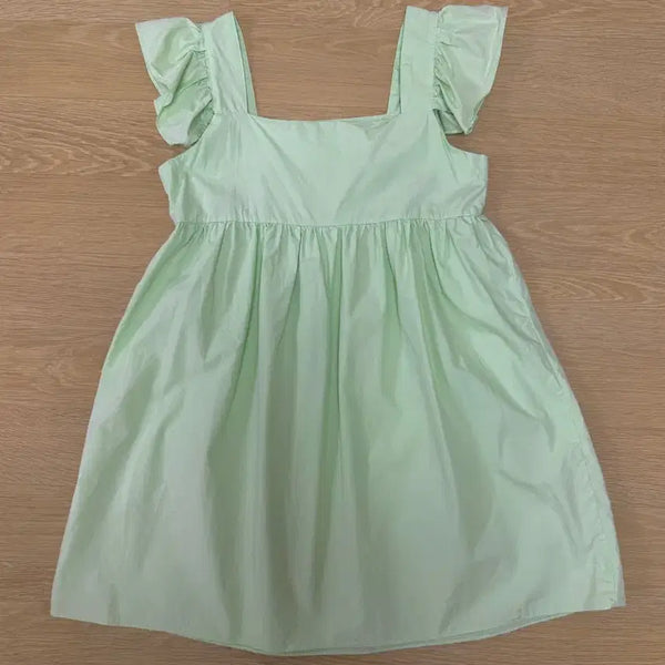 [BUNJANG] Mint Frill Sleeveless Mini Dress / 민트색 프릴 민소매 미니 원피스