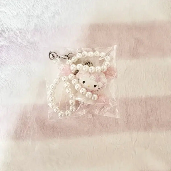 [BUNJANG] Sanrio Hello Kitty White Frill Wedding Keychain Doll My Melody Charmmy Kitty / 산리오 헬로키티 화이트 프릴 웨딩 키링 인형 마이멜로디 챠미키티