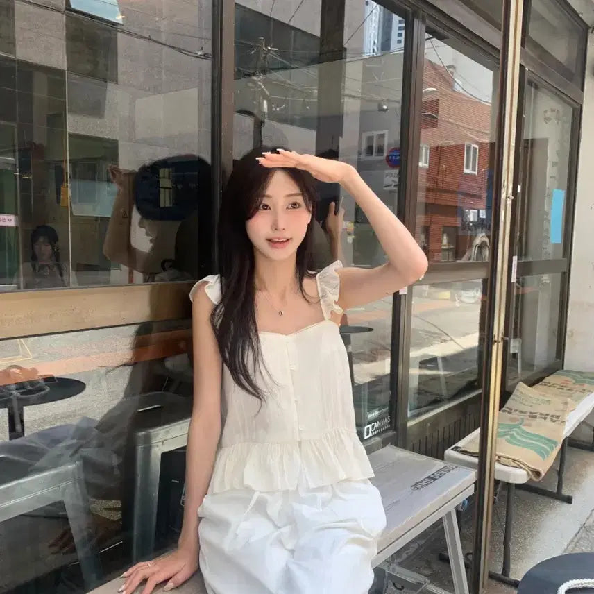 [BUNJANG] Shop Leve Rosy Blouse Cream / (새상품) 샵르베 로지 블라우스 크림