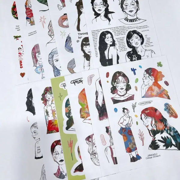 [BUNJANG] Diarium Drawing Stickers Set (12 Sheets) / B디아리움 드로잉 스티커 모음 12매