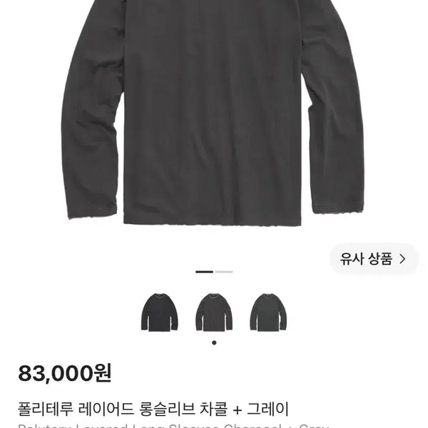 [BUNJANG] Politeu Layered Long Sleeve Charcoal Gray / [3] 폴리테루 레이어드 롱슬리브 차콜 그레이