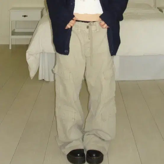 [BUNJANG] Our Cabinet 4-Pocket Cargo Pants Beige / 아워캐비넷 4포켓 카고 팬츠 베이지