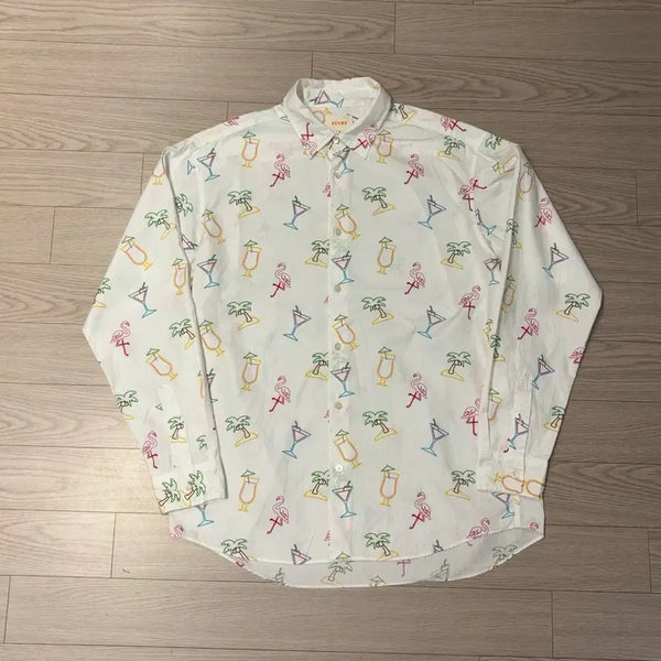 [BUNJANG] Beams Cocktail Palm Tree Pattern Shirt / Beams 빔즈 칵테일 야자수 패턴셔츠