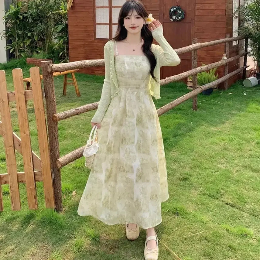 [BUNJANG] Dress Cardigan Set / 원피스 가디건 세트