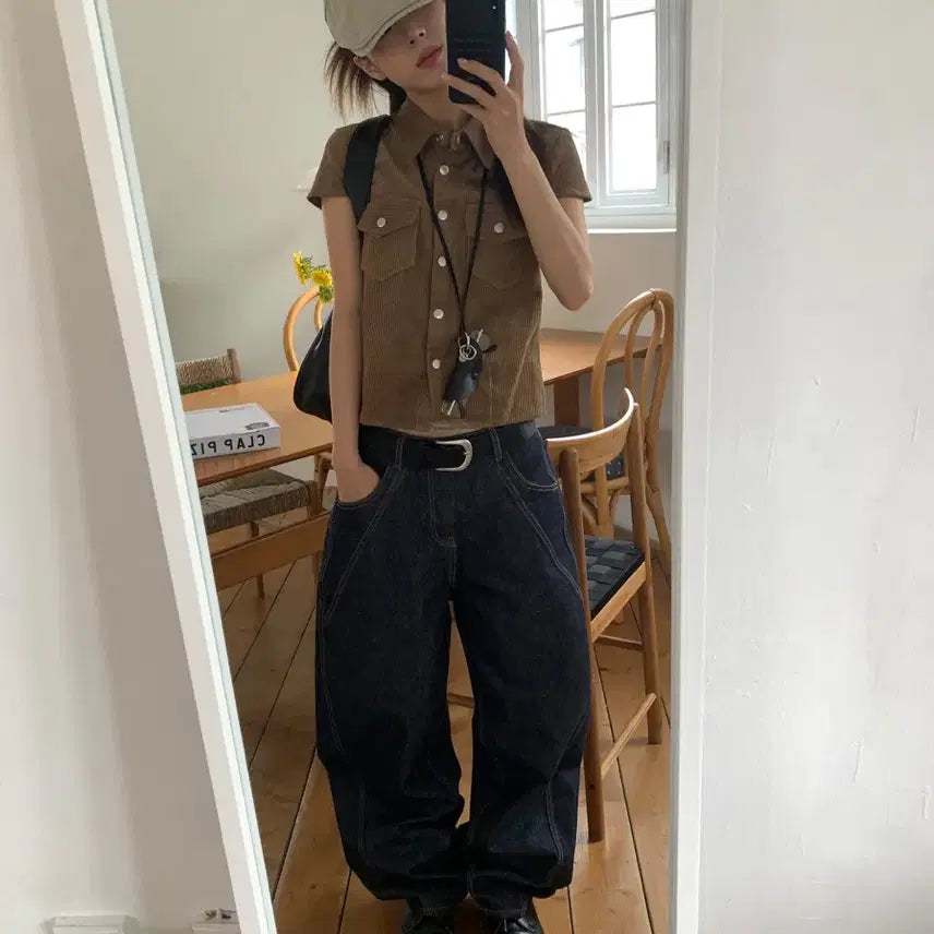 [BUNJANG] Litkim Corduroy Half Shirt Jacket / 릿킴 코듀로이 하프 셔츠 자켓 모래하우스 헤비브 아케 하몽마켓