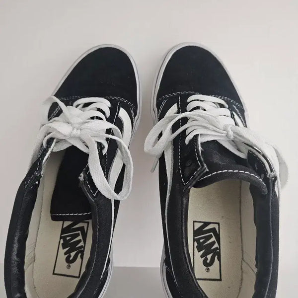 [BUNJANG] Vans Old Skool Black Suede Canvas Sneakers US 7.5 / 반스 올드스쿨 블랙 스웨이드 캔버스 운동화 255