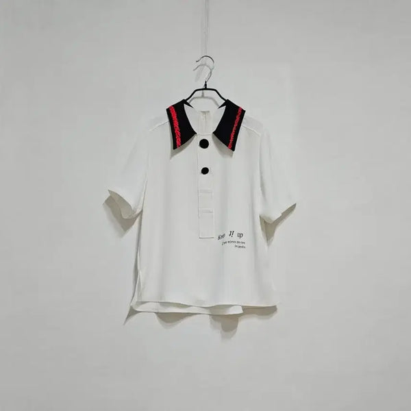 [BUNJANG] VOV Embroidered Collar Blouse / VOV 자수카라 블라우스