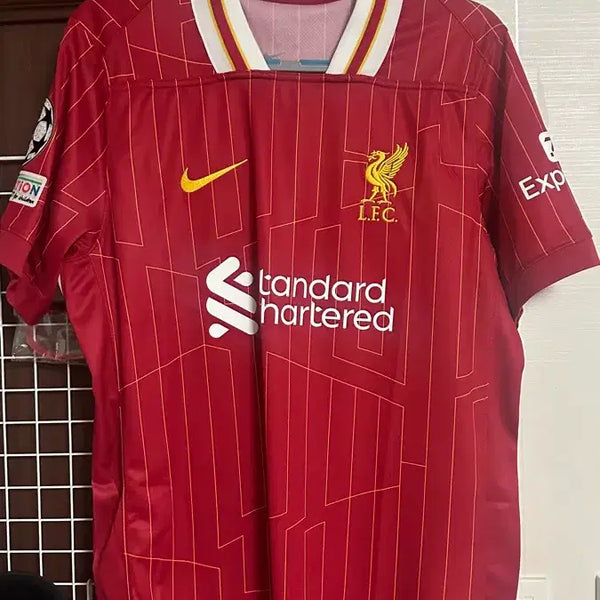 [BUNJANG] Liverpool 24-25 Champions League Authentic Home Jersey with Endo Customization / 해외L) 리버풀 24-25 유니폼 엔도 챔스 마킹