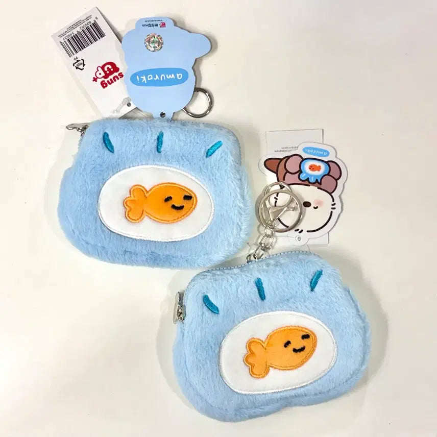 [BUNJANG] Amuroki Fish Tank & Otter Face Pouch Keychain Set / 아무로키 물고기 어항 & 해달이 수달이 얼굴 파우치 인형 키링 (새상품)