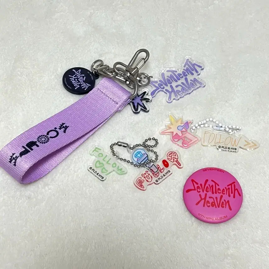 [BUNJANG] SEVENTEEN Heaven Street Pop-Up S.COUPS, JEONGHAN, HOSHI Keyring & Badge Set / 세븐틴 헤븐 스트리트 팝업 에스쿱스 키링 뱃지 정한 호시 팔로우 어게인