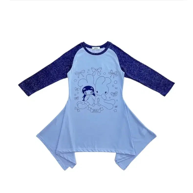 [BUNJANG] Jichoi Flare Raglan Tee Dress Ice Blue / 지초이 jichoi 플레어 래글런 티드레스 아이스블루