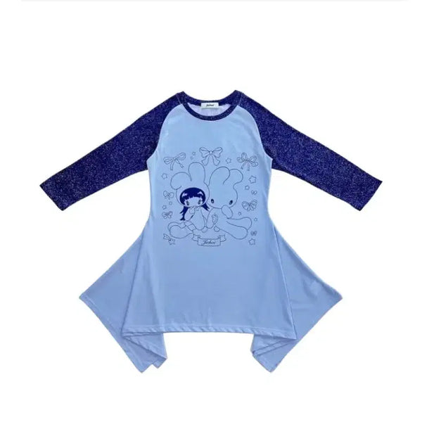 [BUNJANG] Jichoi Flare Raglan Tee Dress Ice Blue / 지초이 jichoi 플레어 래글런 티드레스 아이스블루