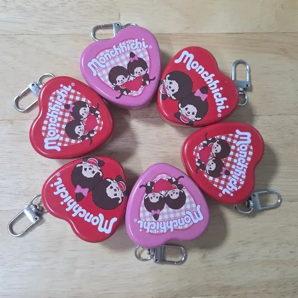 [BUNJANG] Monchhichi Dubai Choco Heart Tin Case Keychain / 몬치치 두바이 쵸코 하트 틴케이스 키링