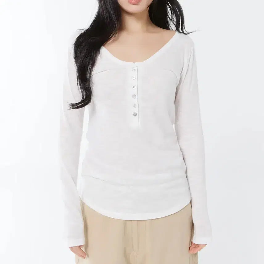 [BUNJANG] Colosync Shell Button Top White / 콜로신스 Shell Button Top White(새 상품)