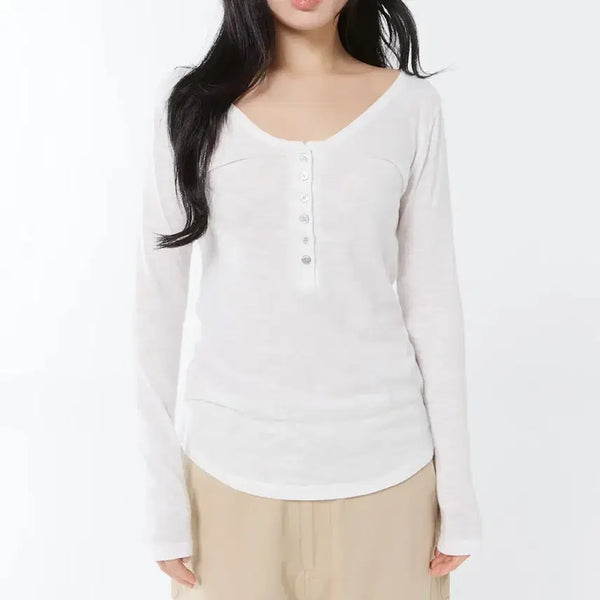 [BUNJANG] Colosync Shell Button Top White / 콜로신스 Shell Button Top White(새 상품)