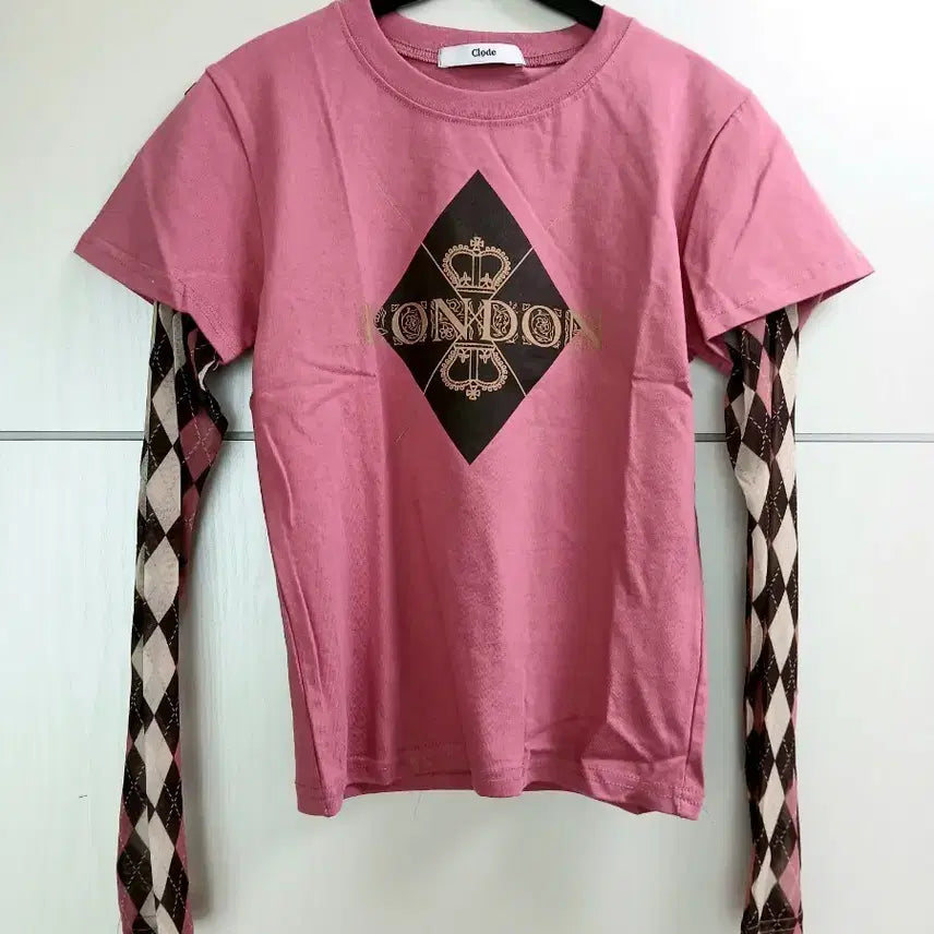 [BUNJANG] Globe London Pink Short Sleeve Layered T-Shirt / 글로브런던 핑크 반팔레이어드