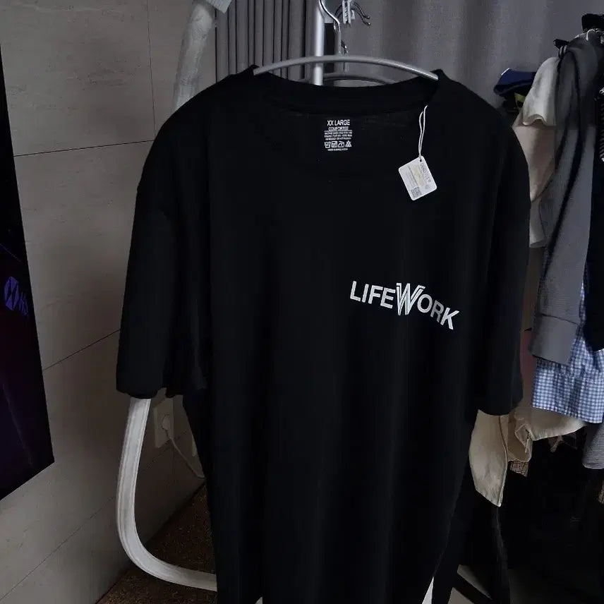 [BUNJANG] LIFEWORK Logo Short Sleeve T-Shirt Black XX-Large / LIFEWORK 반팔 티셔츠 블랙