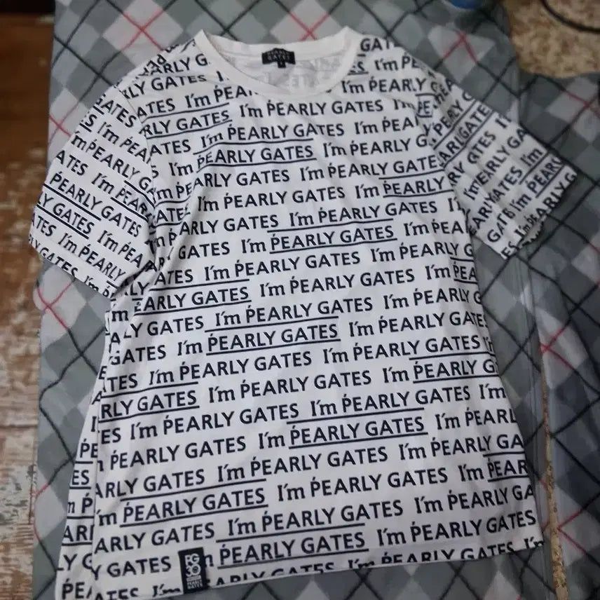 [BUNJANG] Pearly Gates Logo Printing Short Sleeve T-Shirt White / PEARLY GATES 로고 프린팅 반팔 티셔츠 화이트