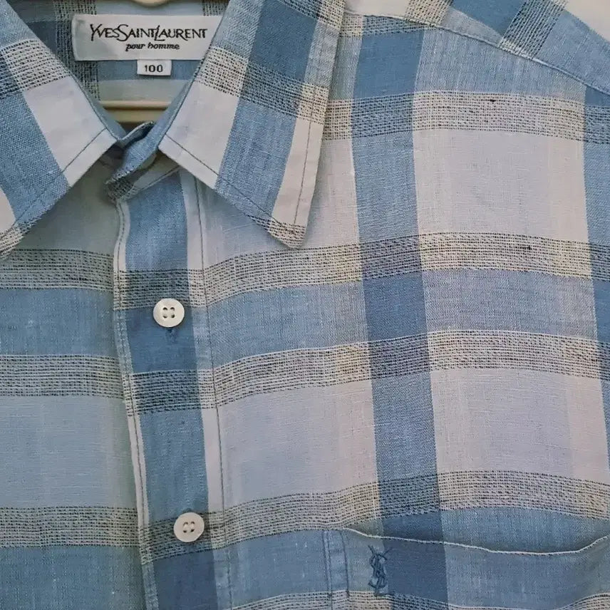 [BUNJANG] Saint Laurent Sky Check Shirt / 입생로랑 셔츠 스카이 체크