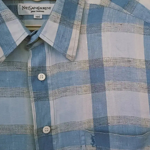 [BUNJANG] Saint Laurent Sky Check Shirt / 입생로랑 셔츠 스카이 체크