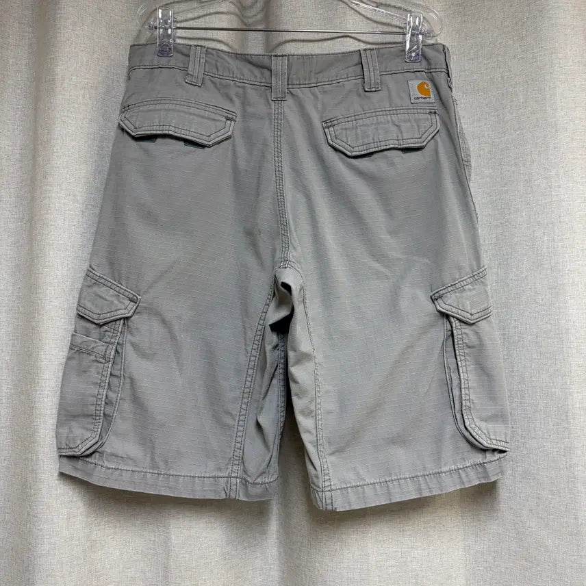 [BUNJANG] Carhartt Relaxed Fit Ripstop Cargo Shorts Grey W32 / 칼하트 릴랙스핏 립스탑 카고 반바지 그레이 W32