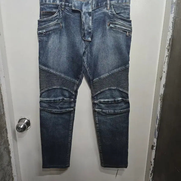 [BUNJANG] Men's Denim Motorcycle Pants / 청바지 남자 데님 바지 모터바이크 팬츠
