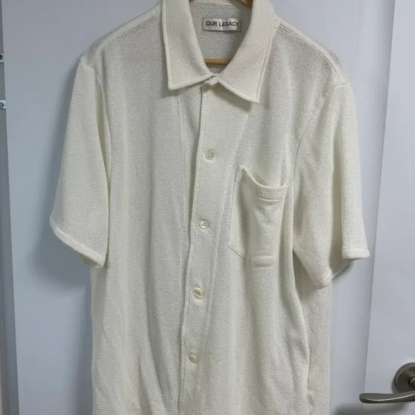 [BUNJANG] Our Legacy Box Shirt Short Sleeve White Boucle Size 50 / 아워레가시 박스 셔츠 숏슬리브 화이트 부클레 50 사이즈 수건셔츠