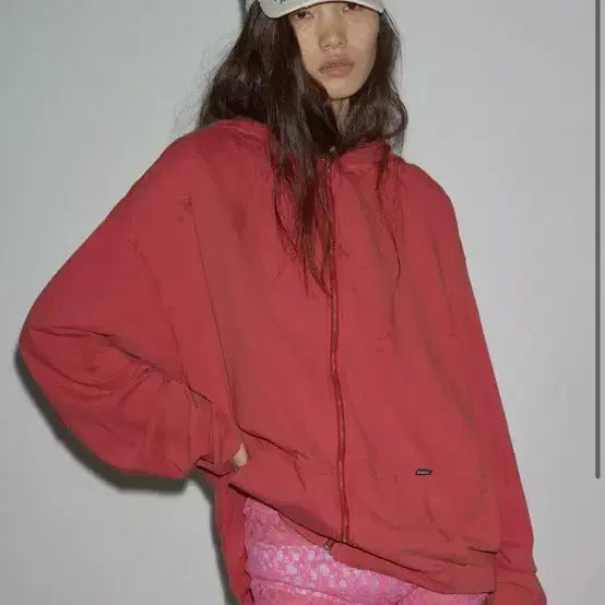 [BUNJANG] s/e/o Loose Hood Zip-Up Red / 에스이오 s/e/o 루즈 후드 집업 레드