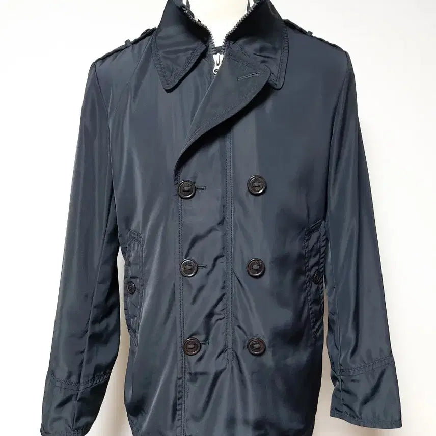 [BUNJANG] Lacoste Double-Breasted Peacoat Jacket / 라코스테 더블 브레스티드 피코트 자켓(105)
