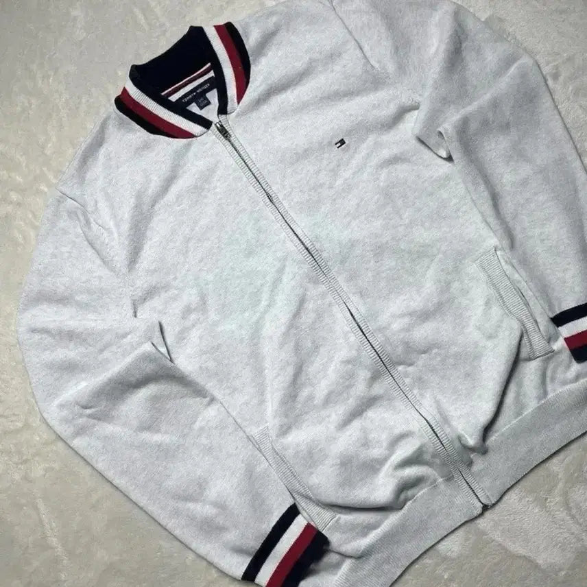[BUNJANG] Tommy Hilfiger Melange Zip-Up Cardigan Gray / 타미힐피거 멜란지집업 그레이