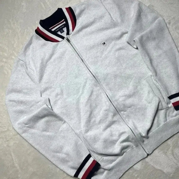 [BUNJANG] Tommy Hilfiger Melange Zip-Up Cardigan Gray / 타미힐피거 멜란지집업 그레이