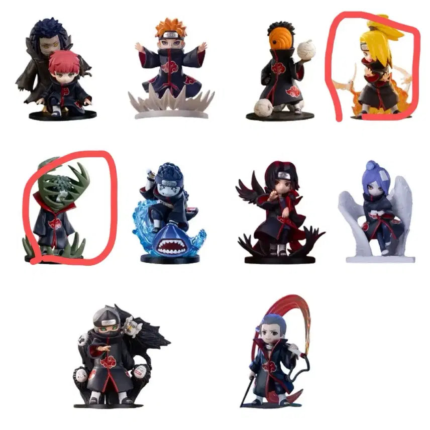 [BUNJANG] PopMark Naruto Akatsuki Zetsu & Deidara Figure Bundle Set / (!!택포 3.4)팝마크 나루토 아카츠키 피규어 제츠, 데이다라 일괄