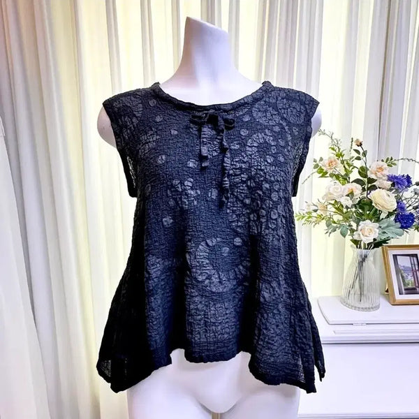 [BUNJANG] ME ISSEY MIYAKE Cauliflower Pleats Sleeveless Top / me ISSEY MIYAKE 이세이미야케 콜리플라워 주름 슬리브리스