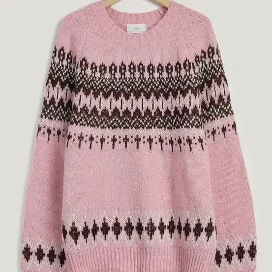 [BUNJANG] Overflow Pattern Knit Pink / 오버플로우 패턴 니트 핑크