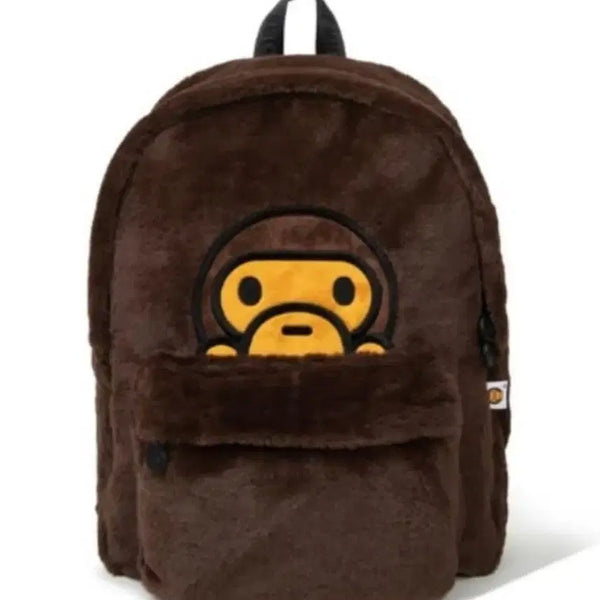[BUNJANG] Bape Baby Milo Fur Backpack Brown / 베이프 베이비 마일로 퍼 백팩 브라운