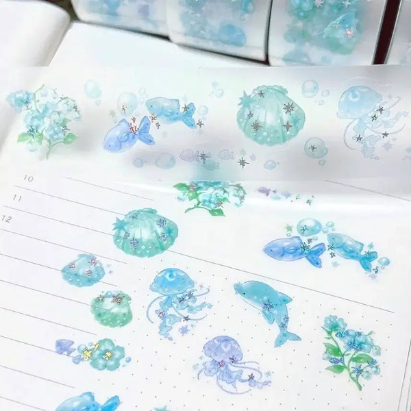 [BUNJANG] Dear Dolly Watery Ocean Aquarium Kiss Cut Matte Sticker / 띵) 디어돌리 물빛바다 수족관 키스컷마테