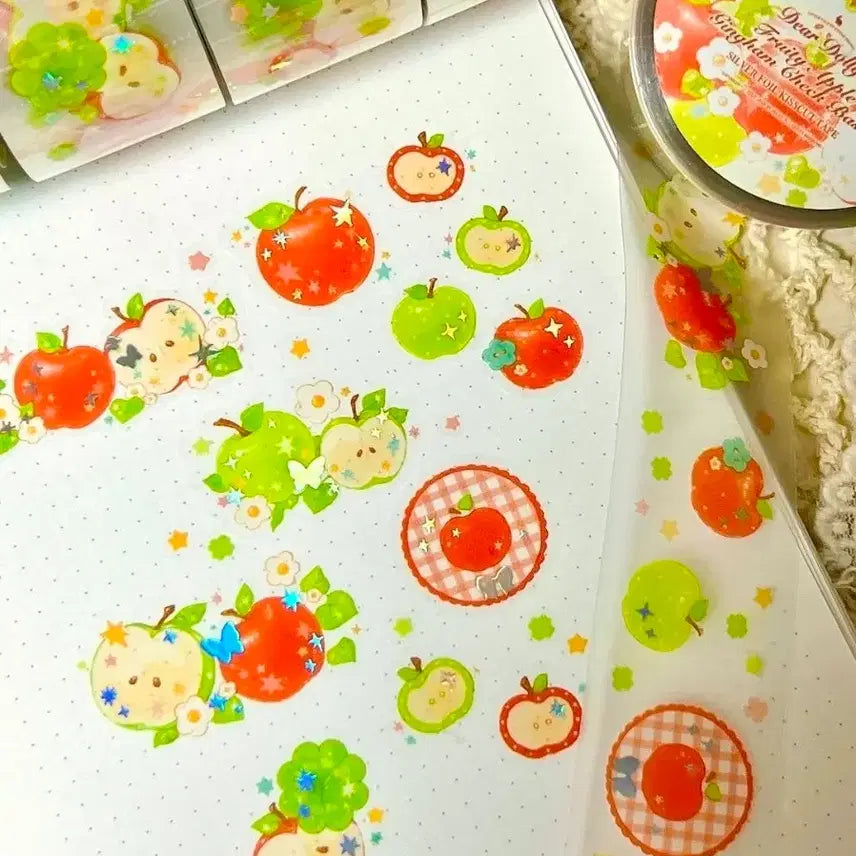 [BUNJANG] Dear Dolly Apple Basket Kiss Cut Washi Tape / 띵) 디어돌리 사과바스켓 키스컷마테