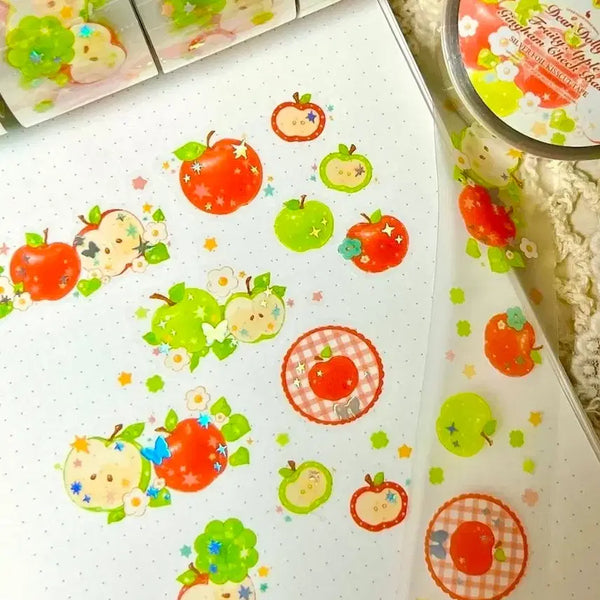 [BUNJANG] Dear Dolly Apple Basket Kiss Cut Washi Tape / 띵) 디어돌리 사과바스켓 키스컷마테