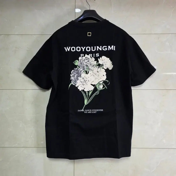 [BUNJANG] WOOYOUNGMI Flower Back Logo Short Sleeve T-Shirt (Size 48) / {클로젯}[48]우영미 플라워 백로고 반팔티