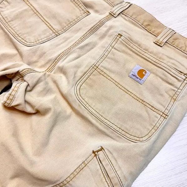 [BUNJANG] Carhartt Relaxed Fit Double Knee Work Pants Beige Cotton / CARHARTT 칼하트 릴렉스드핏 더블니 워크 팬츠